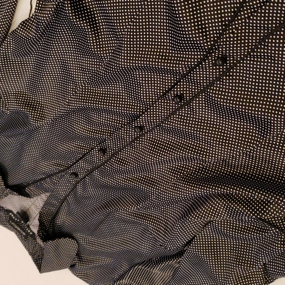 Black & White Polka-dot button-down belted Blouse w/ 3/4 sleeve size:M - Picture 6 of 15